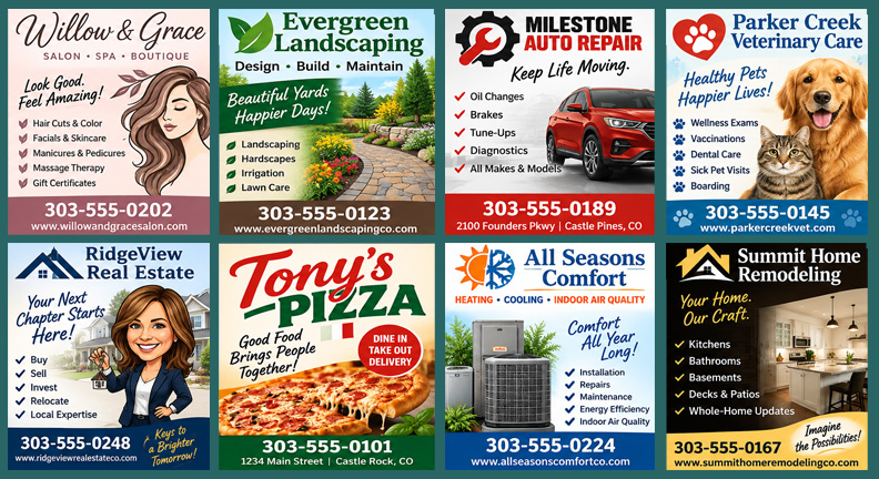 Example of a shared direct mail postcard